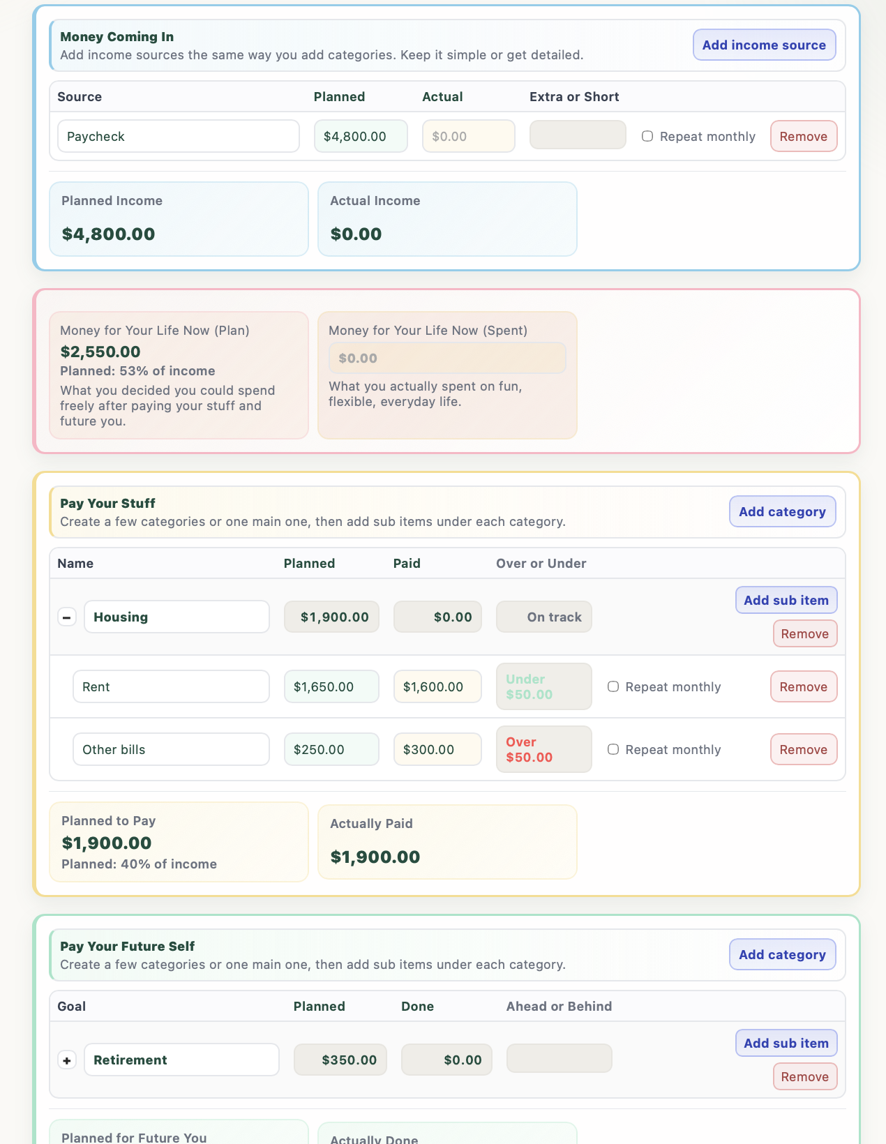 Mondey Budget desktop preview 1