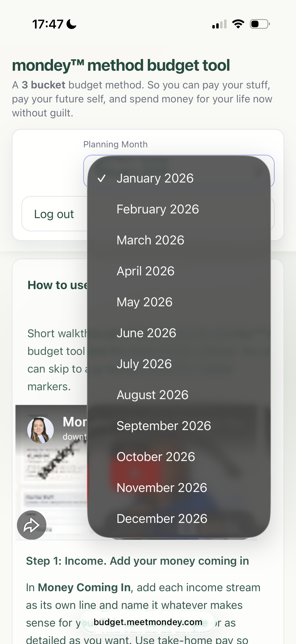 Mondey Budget mobile preview 2