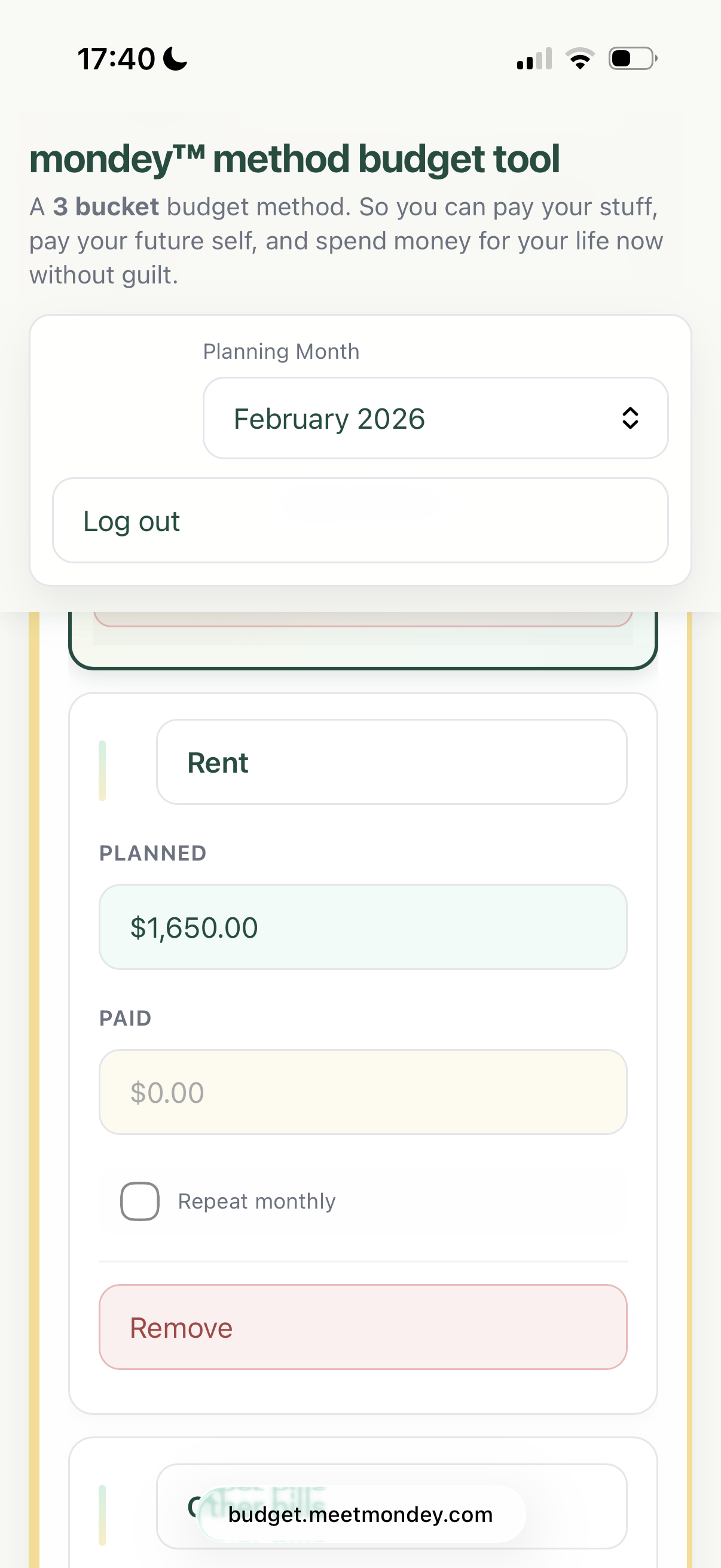 Mondey Budget mobile preview 4
